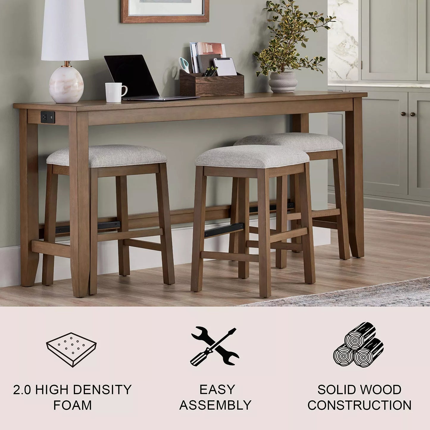 Member's Mark Lowell 4-Piece Sofa Table Set, Natural