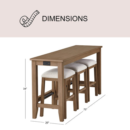 Member's Mark Lowell 4-Piece Sofa Table Set, Natural