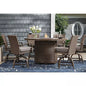 Newcastle Balcony Fire Dining Set with Sunbrella Fabric