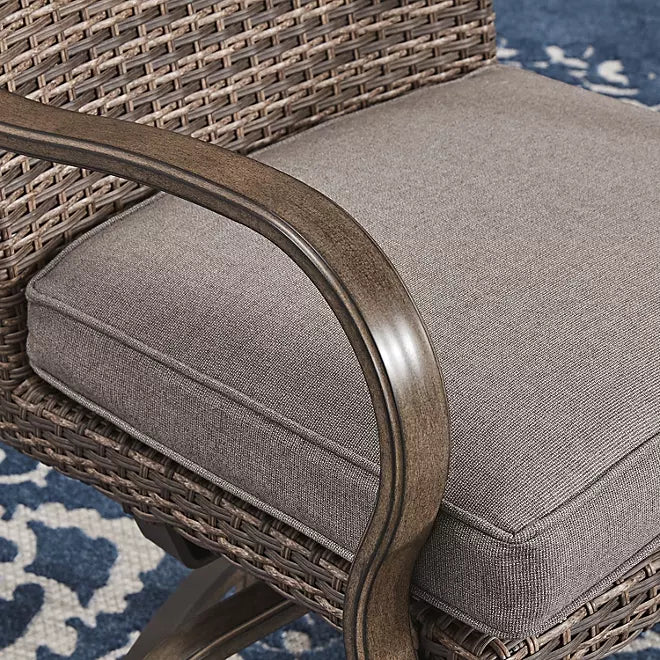 Newcastle Balcony Fire Dining Set with Sunbrella Fabric