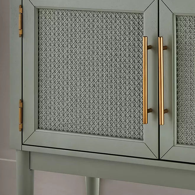 Mark Enzo Storage Cabinet With Rattan Cabinet Doors