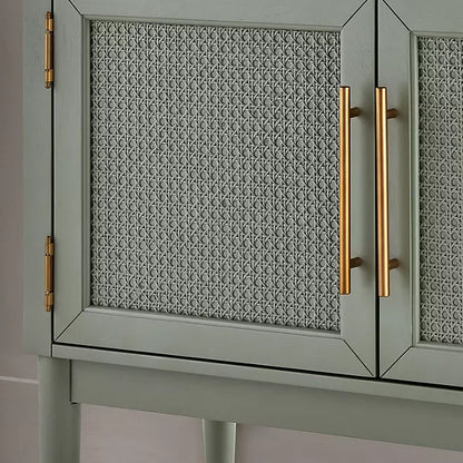 Mark Enzo Storage Cabinet With Rattan Cabinet Doors