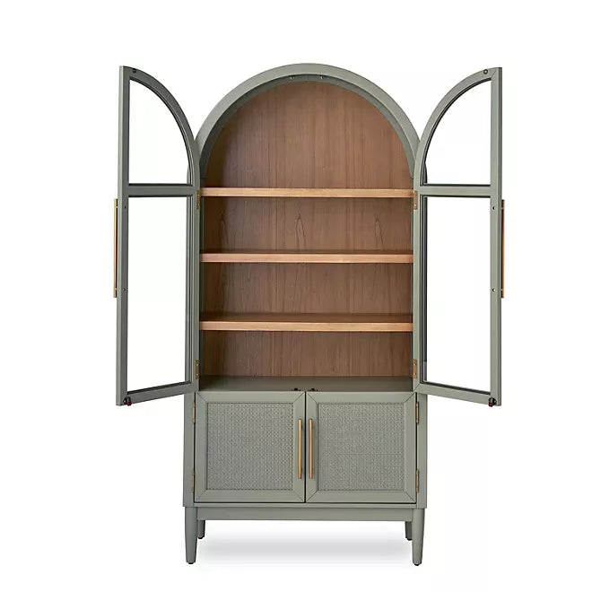 Mark Enzo Storage Cabinet With Rattan Cabinet Doors
