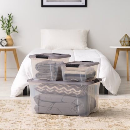 Stack & Pull 13 Quart Clear Plastic Storage Box