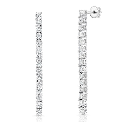 Lab Created White Sapphire Tennis Earrings in Sterling Silver