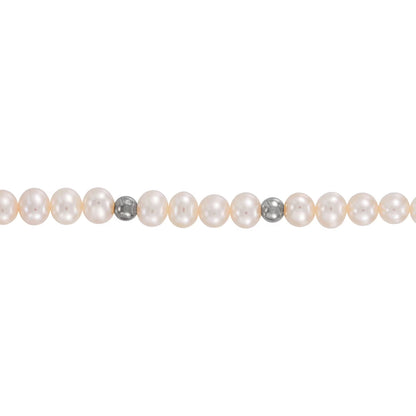 Freshwater Cultured Pearl and Silver Bead 3 Piece Set in Sterling Silver