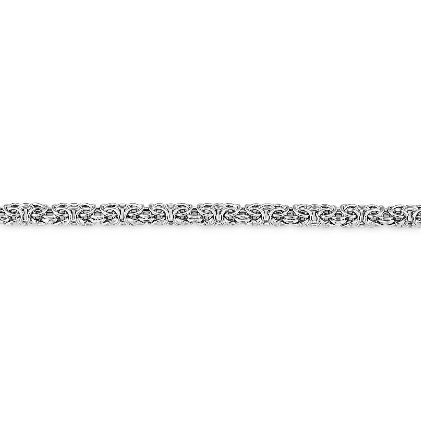 rhodium plated sterling silver 6.5mm byzantine bracelet