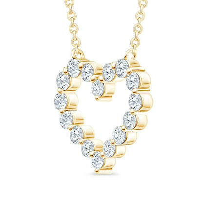 0.23 CT. T.W. Round Cut Heart Shaped Diamond Pendant Necklace