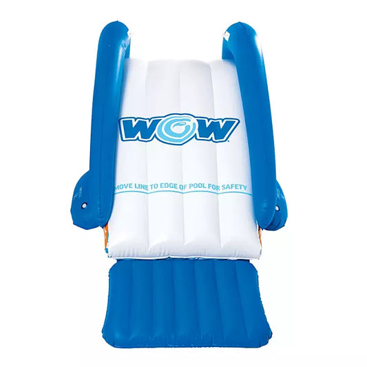 WOW Sports Inflatable Pool & Dock Slide with Built-in Sprinkler and Safety Bumper