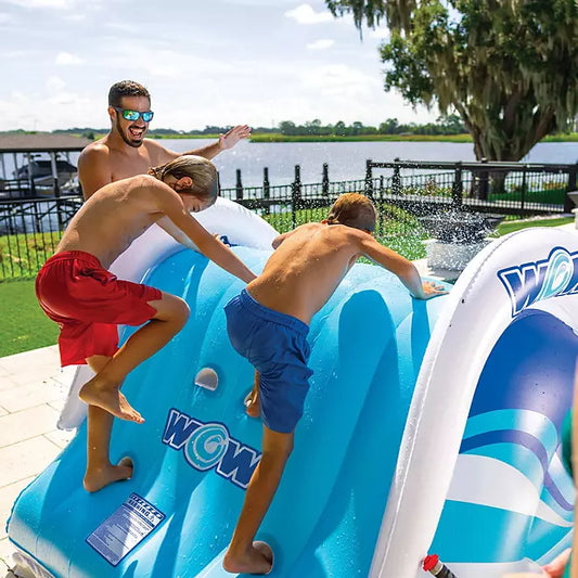 WOW Wave 2-Person Inflatable Pool & Lake Slide
