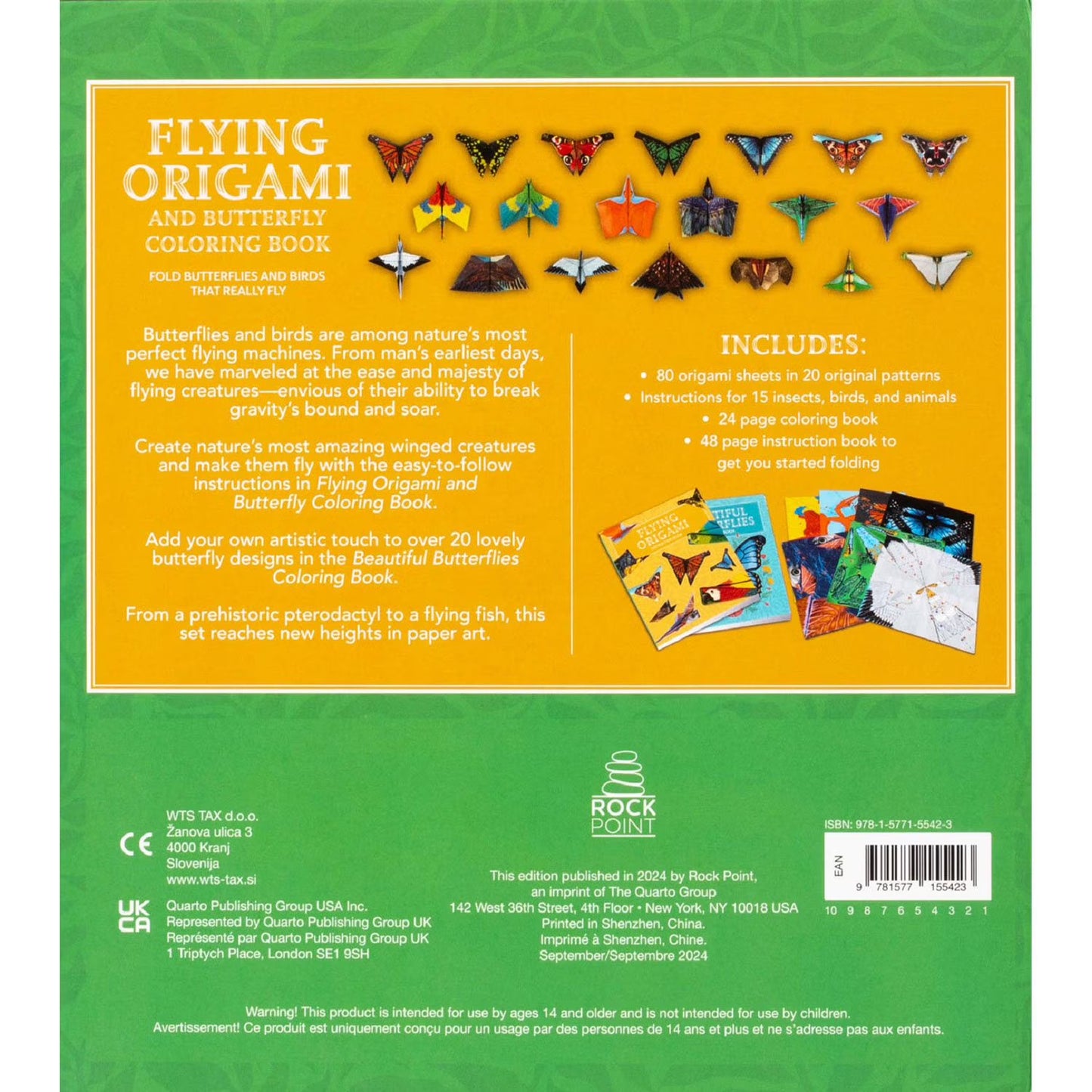 Flying Origami and Butterfly Coloring Book, Paperback