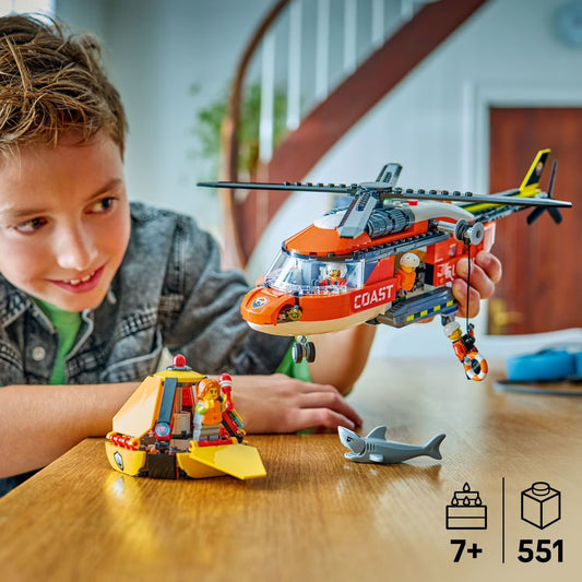 LEGO City Coast Guard Helicopter Toy for Kids, 551 pc.