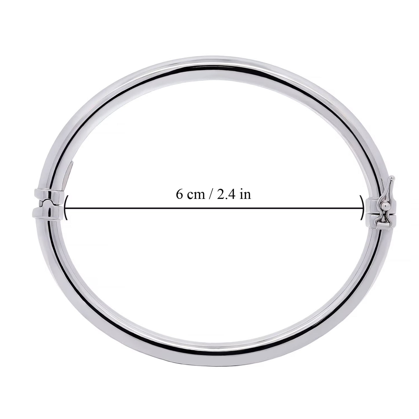 Italian High Polished Bangle in Sterling Silver
