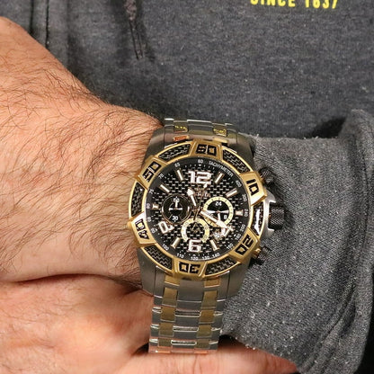 Invicta Men's Pro Diver Quartz 50mm Two Tone, Black Dial