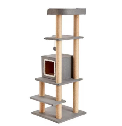 51.2 in. Sequoia Gray Felt Cat Tree and Condo