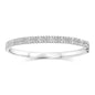 White Sapphire Oval Bangle Bracelet in Sterling Silver