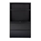36" Wide 2 Drawer Lateral Combo File Cabinet, Black