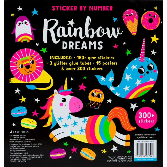 Sticker By Number: Rainbow Dreams, Mixed Media