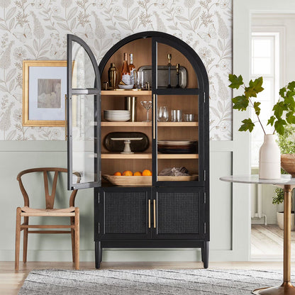 Enzo Storage Cabinet With Rattan Cabinet Doors