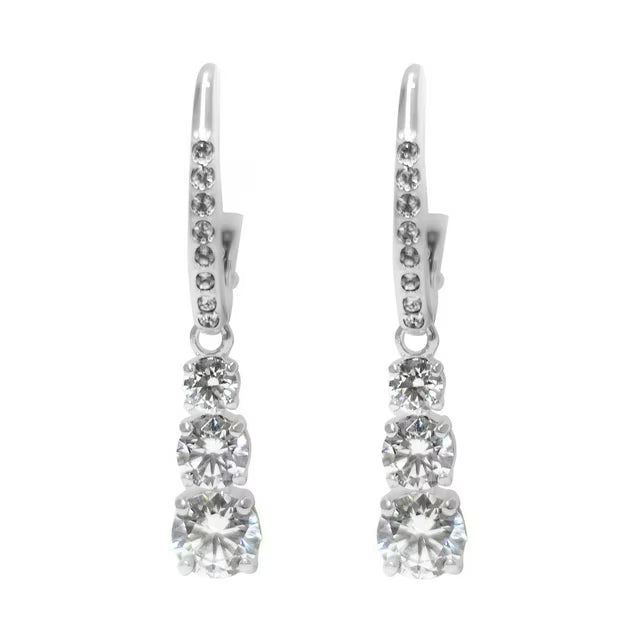 Round Cut White Crystal Stilla Attract Hoop Earrings