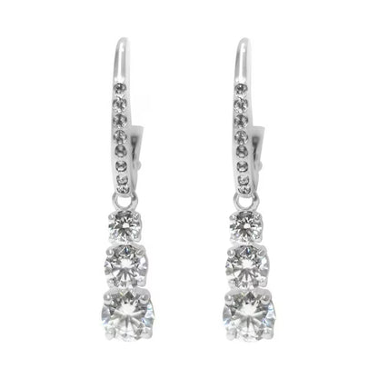 Round Cut White Crystal Stilla Attract Hoop Earrings