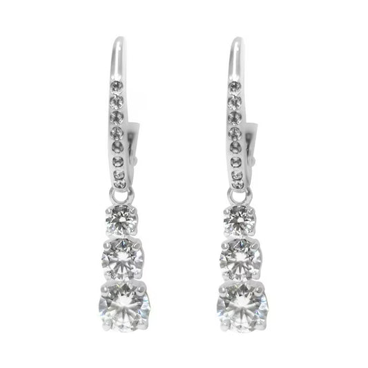 Round Cut White Crystal Stilla Attract Hoop Earrings