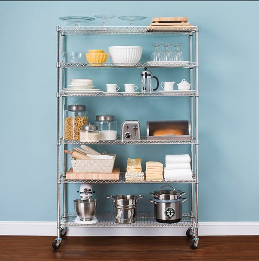 48" 6-Shelf Steel Rack - Chrome
