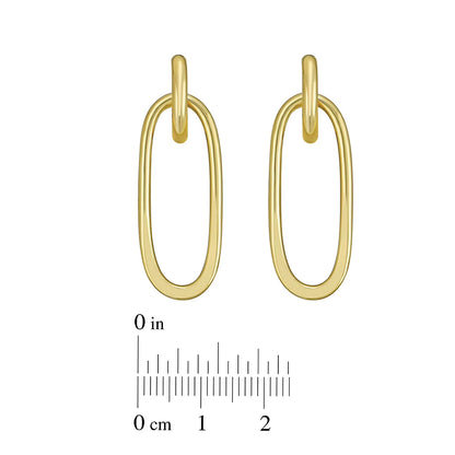 Open Oval Dangle Earring in 14K Yellow Gold