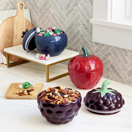 3-Piece Stoneware Berry Canister