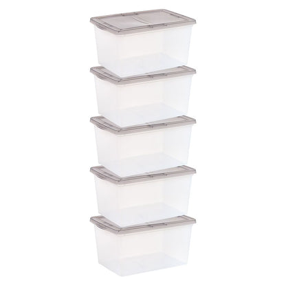58-Quart Snap Top Plastic Storage Box