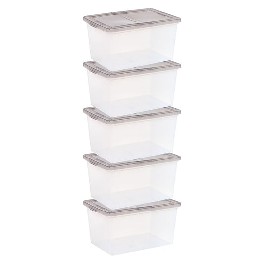 58-Quart Snap Top Plastic Storage Box