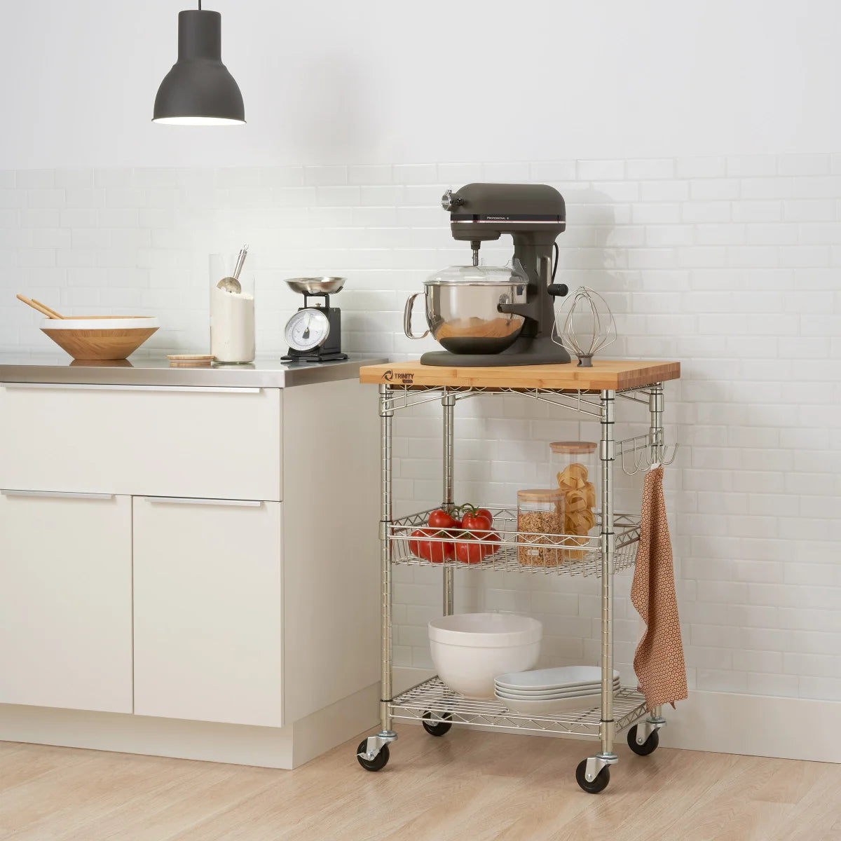 Bamboo Top Kitchen Cart