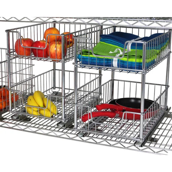 EcoStorage 2-tier Wire Drawer with Slides, 2-pack