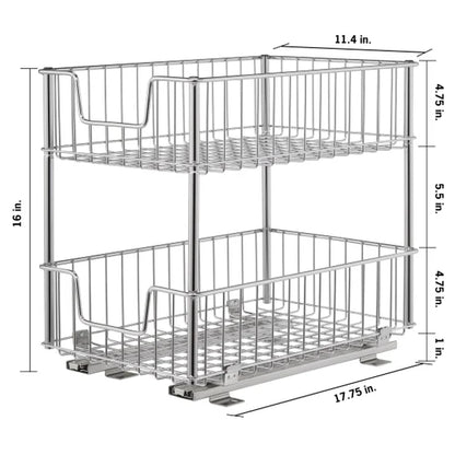 EcoStorage 2-tier Wire Drawer with Slides, 2-pack