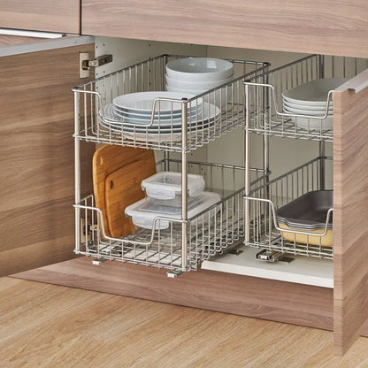 EcoStorage 2-tier Wire Drawer with Slides, 2-pack