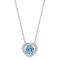 Blue Topaz and Diamond 14kt White Gold Necklace
