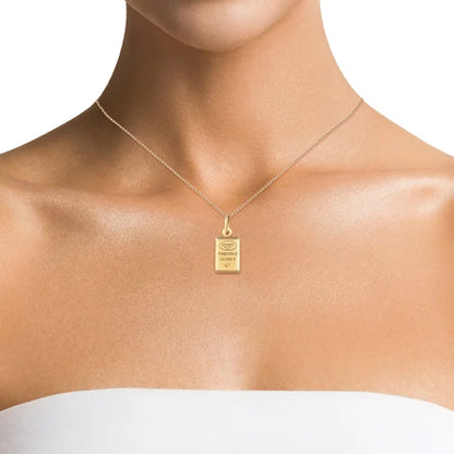 1 Gram Pure Gold Framed on 18kt Yellow Gold Chain