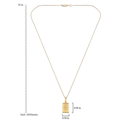1 Gram Pure Gold Framed on 18kt Yellow Gold Chain