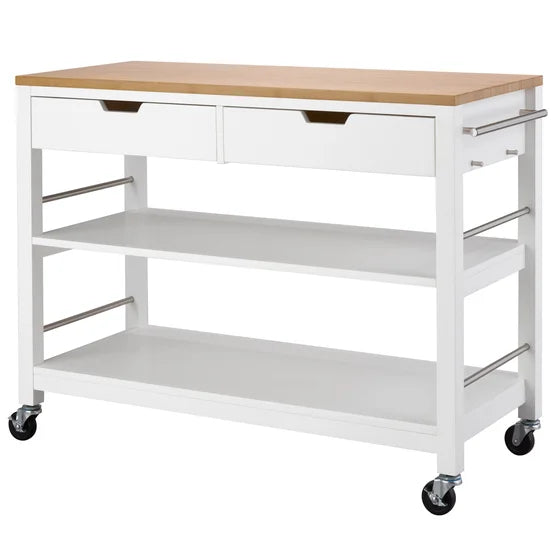 48” Bamboo Kitchen Cart with Drawers