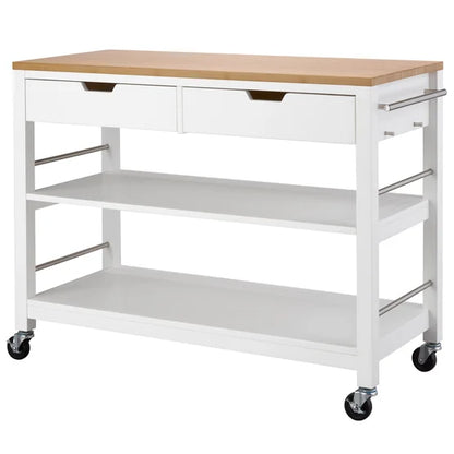 48” Bamboo Kitchen Cart with Drawers