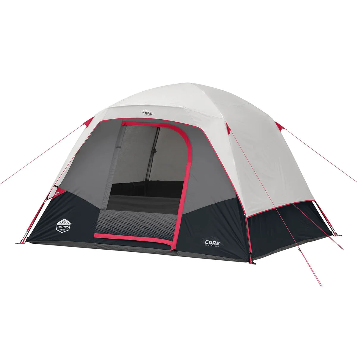 6-person Lighted Dome Tent - CORE Red
