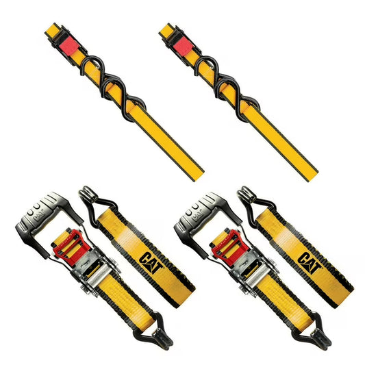 4pc Ratchet Tie Down and Cam Buckle Set