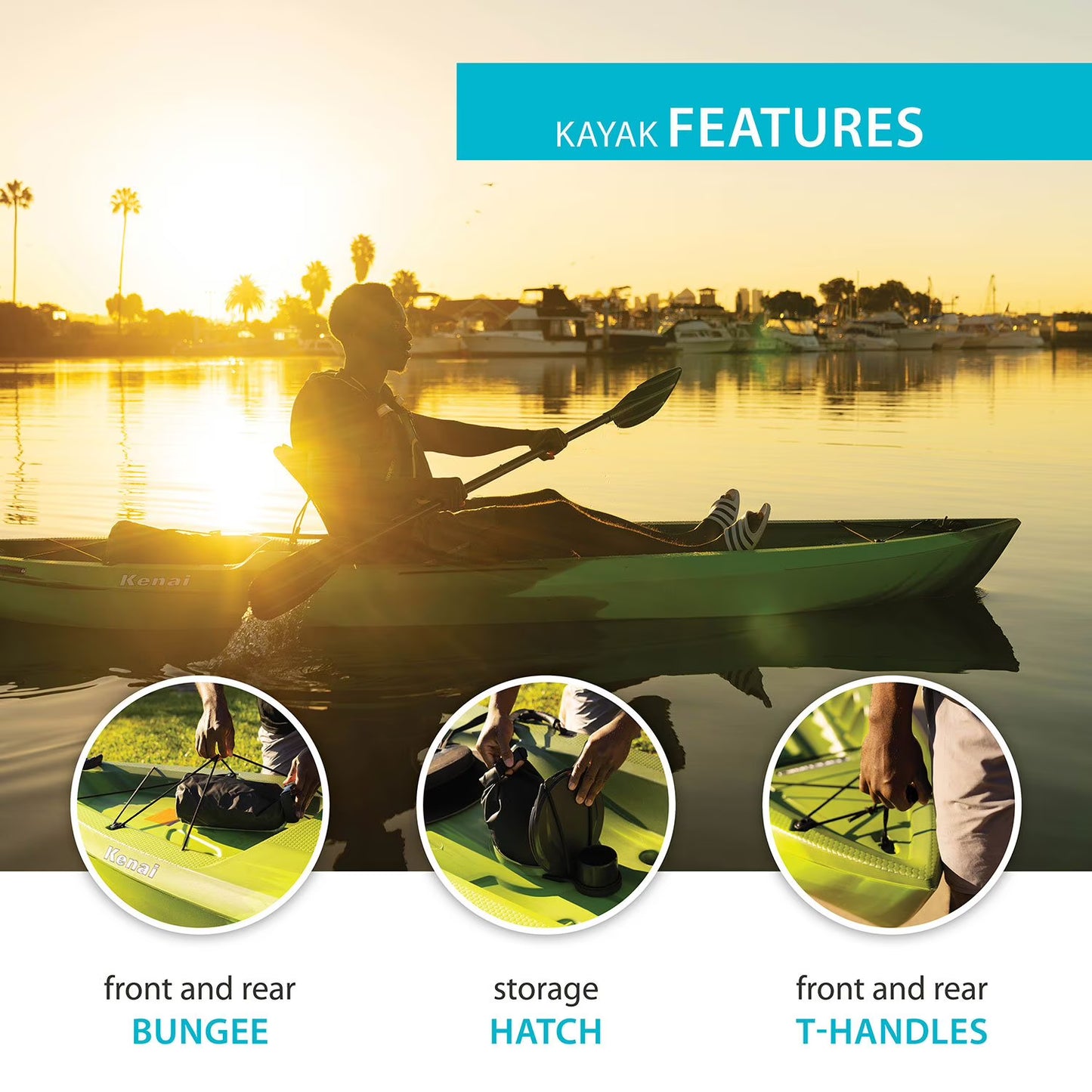 Kenai Sit-On-Top Kayak, Paddle Included
