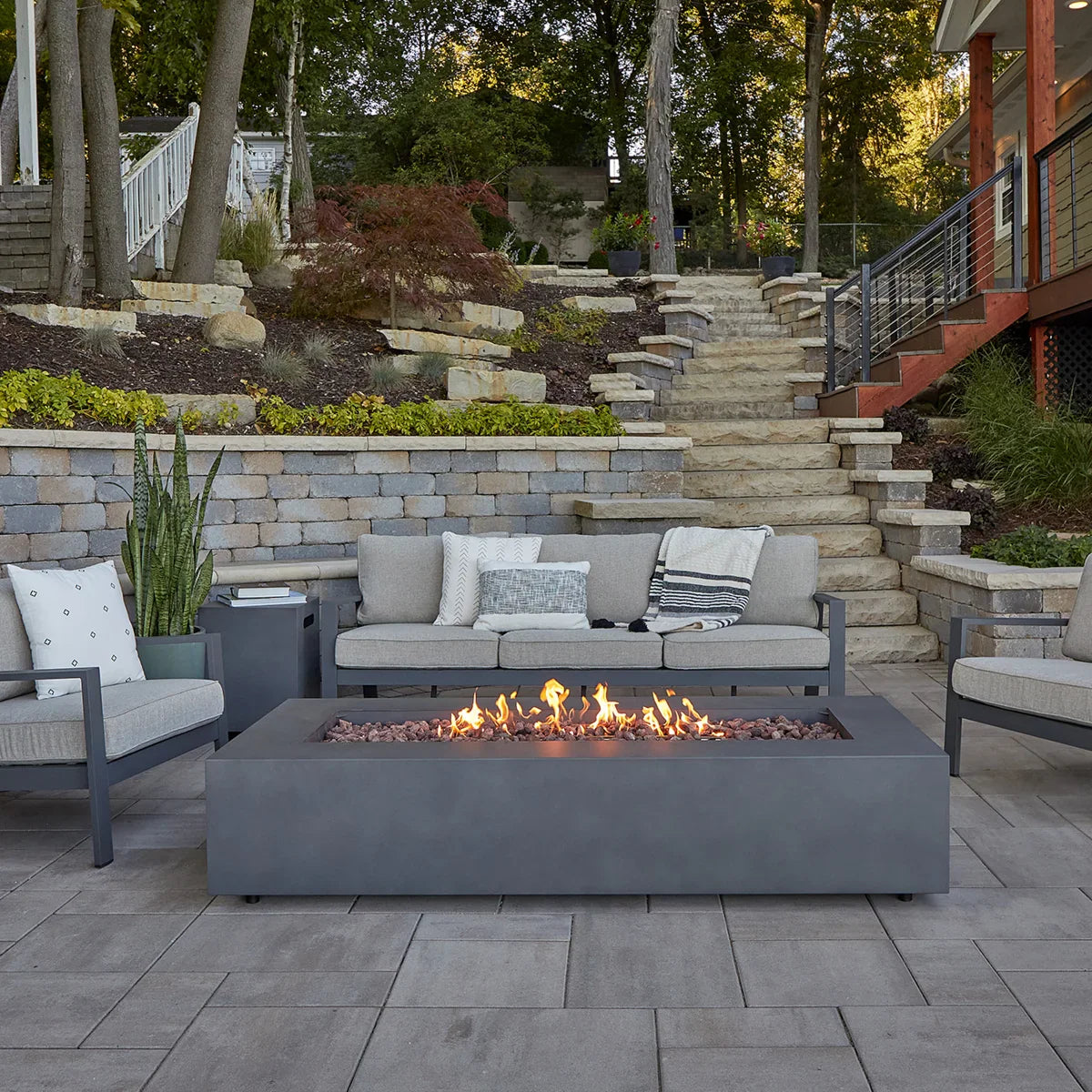Real Flame Monaco 70" Rectangle Steel Propane or Natural Gas Fire Pit Table