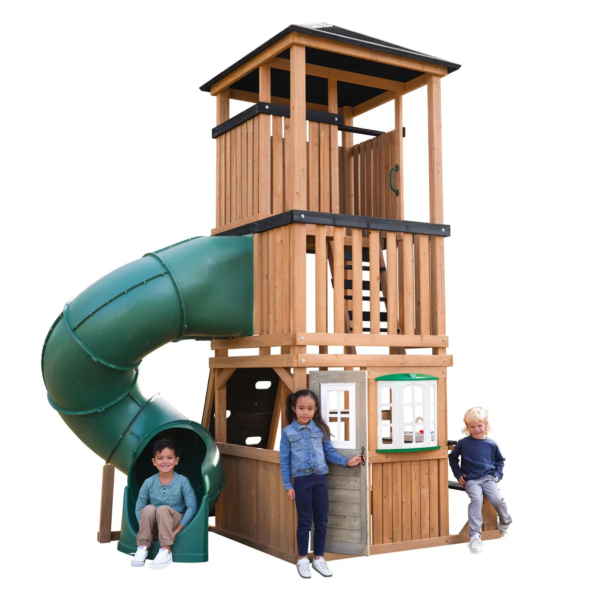 KidKraft Panorama Tower Outdoor Playhouse with Slide