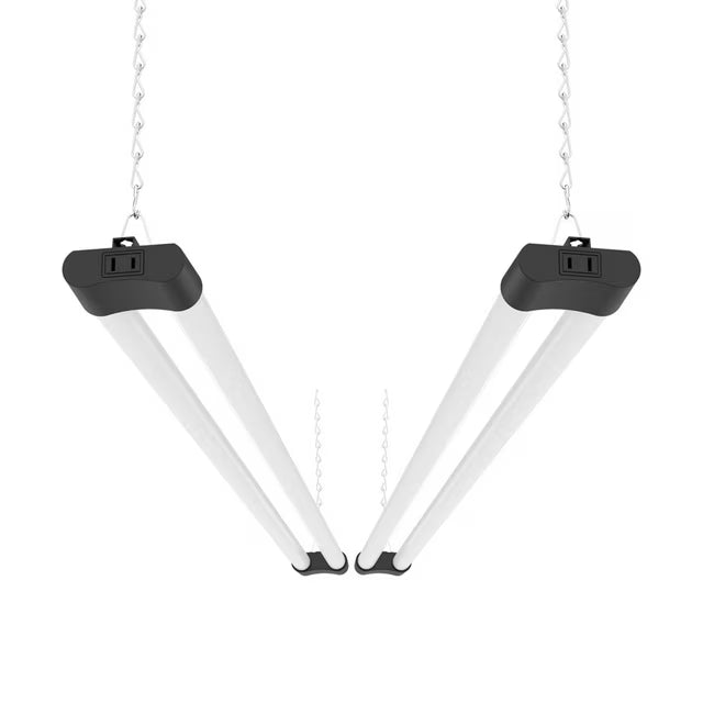 LED Shop Light 4FT. 40W Dual Tube Lightweight Inline Switch 2-Pack