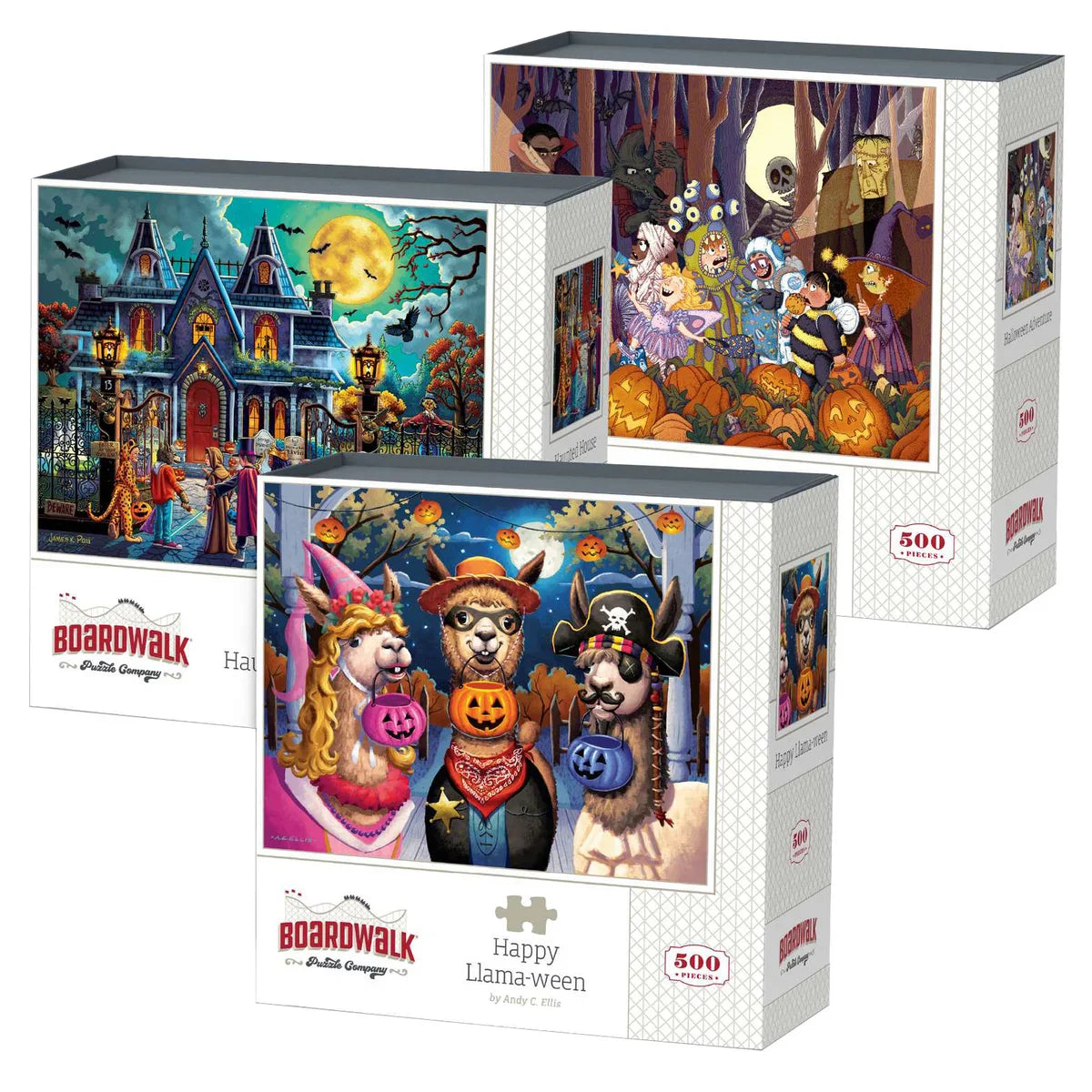 Boardwalk Assorted Jigsaw Puzzles, 3-pack