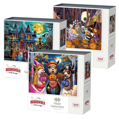 Boardwalk Assorted Jigsaw Puzzles, 3-pack