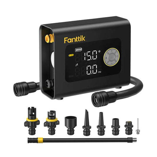 Paddle Board Pump with Light and Power Bank - Fanttik S300 Cross Portable Tire Inflator
