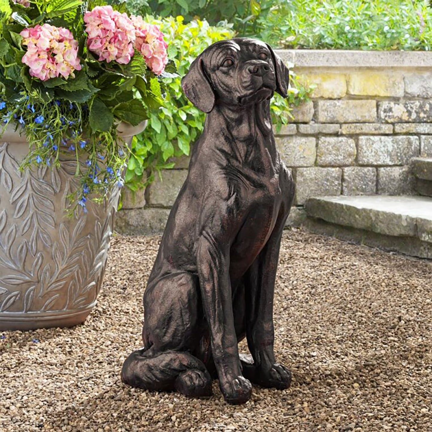 Sitting Labrador Dog Statue